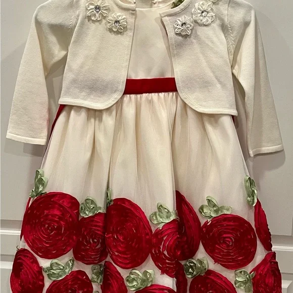 American Princess Dresses | American Princess Girls Christmas Dress | Color: Cream/Red | Size: 4g | Mcdaniel36'S Closet